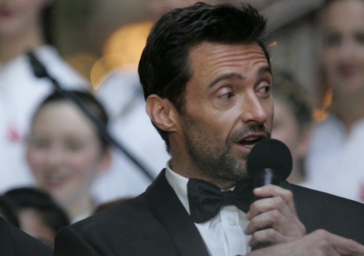 Hugh Jackman at the Les Misérables red carpet movie premiere