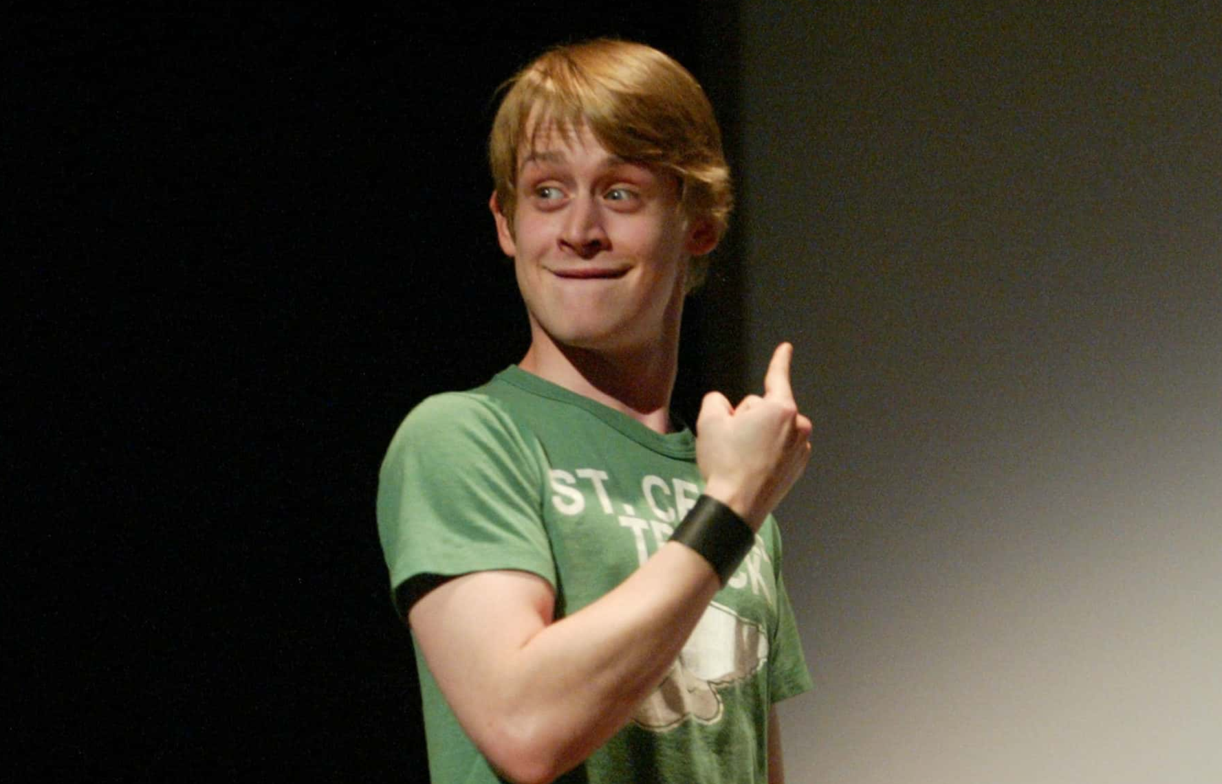 Actor Macaulay Culkin walks on stage