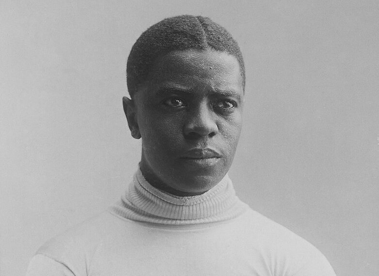 Portrait of American professional cyclist Major Taylor