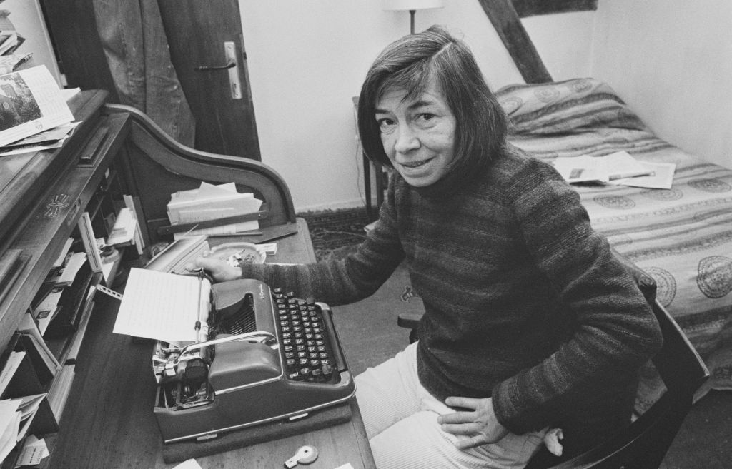 American writer Patricia Highsmith at home in the village of Moncourt