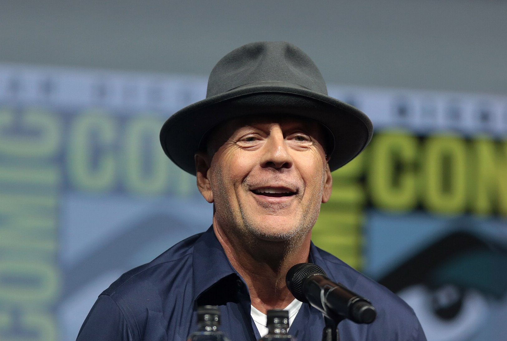 Bruce Willis at a conference