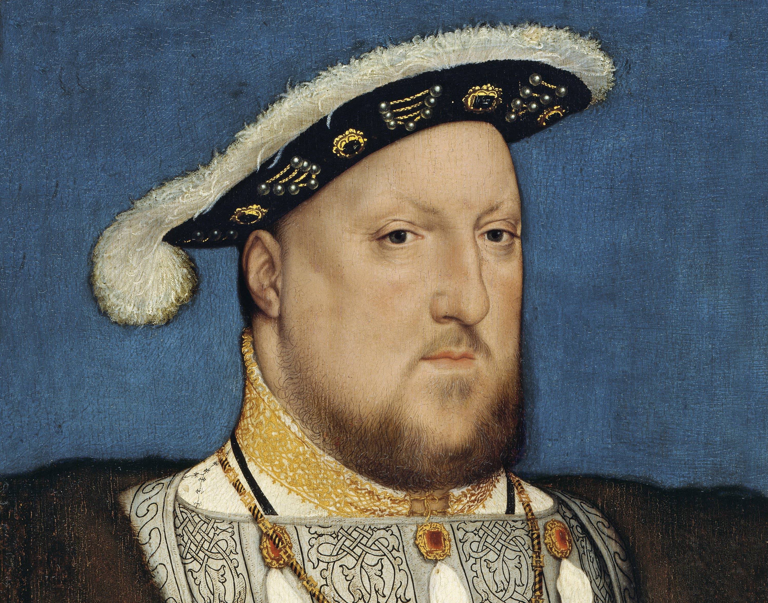 Portrait of Henry VIII of England in brown outfit