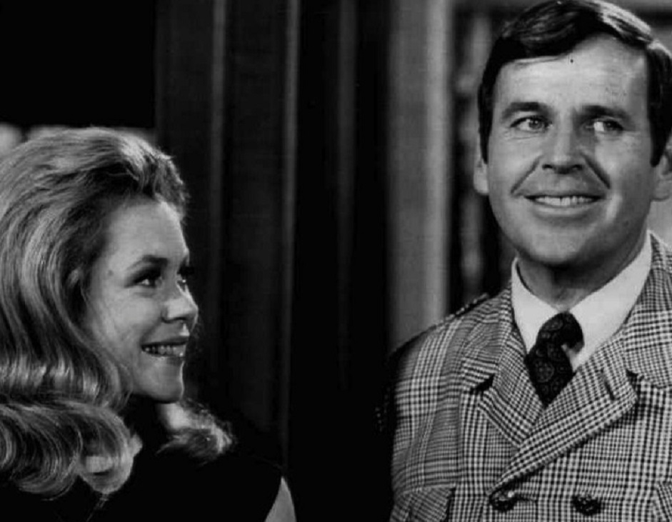 Publicity photo of Elizabeth Montgomery and Paul Lynde from Bewitched, 1968.