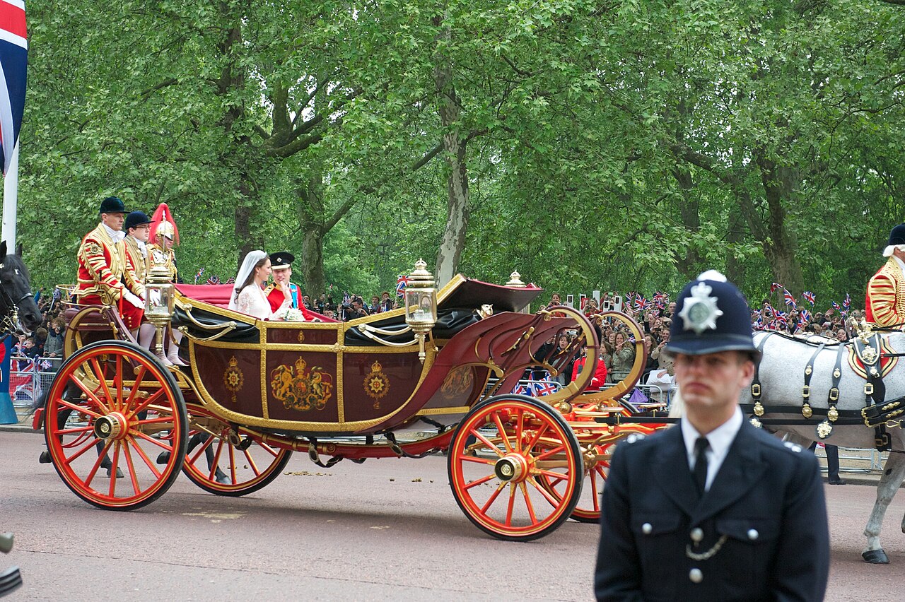 1902 State Landau carriage carrying Prince William and Kate Middleton