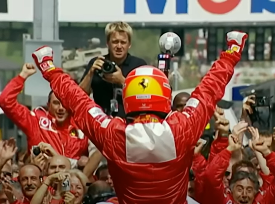 Screenshot of Michael Schumacher from documentary - Michael Schumacher: The Making of a Legend (2019)
