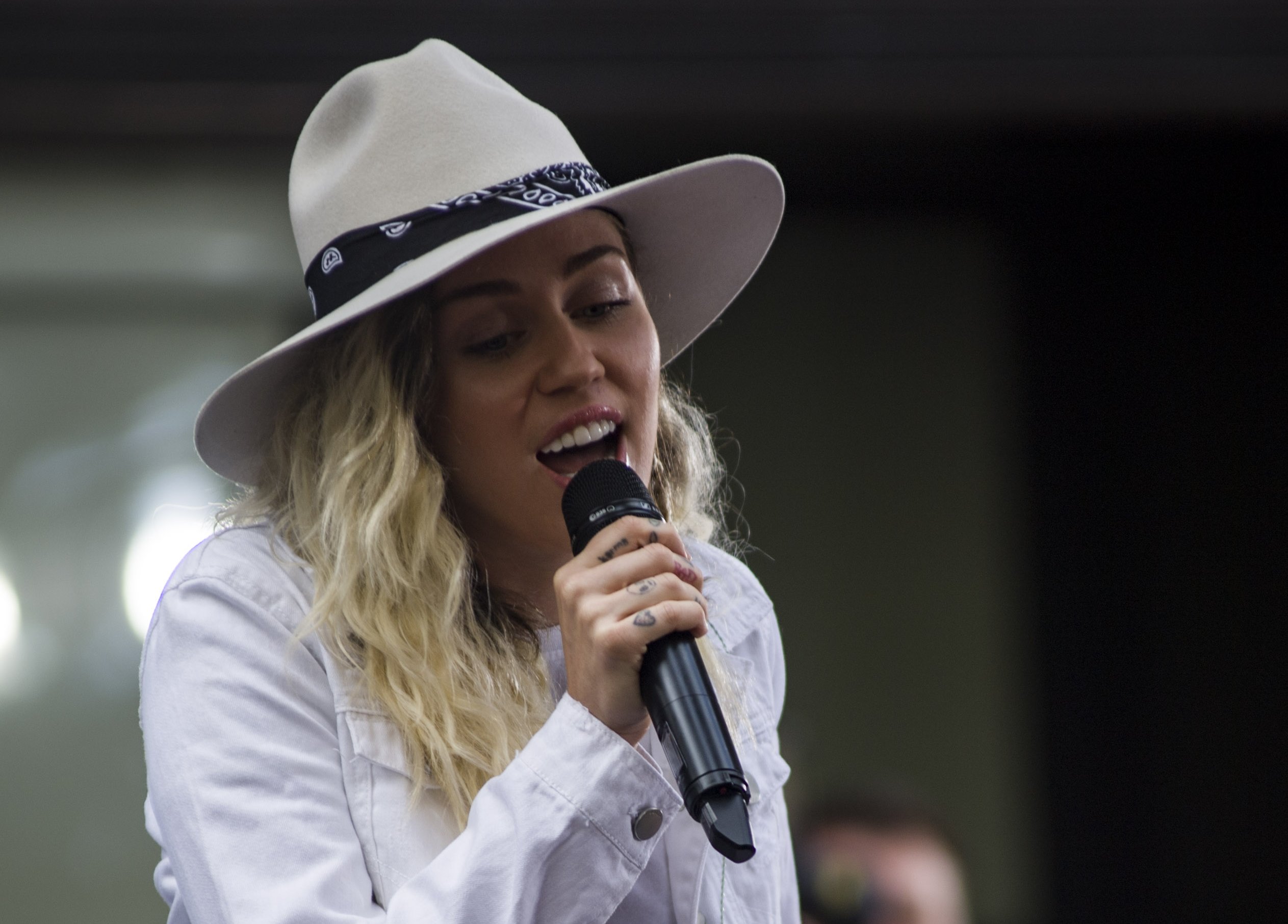 Miley Cyrus performs on the Today Show in downtown Manhattan
