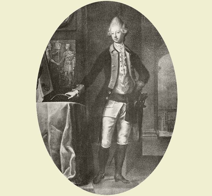 Queen Caroline Mathilde of Denmark in male uniform