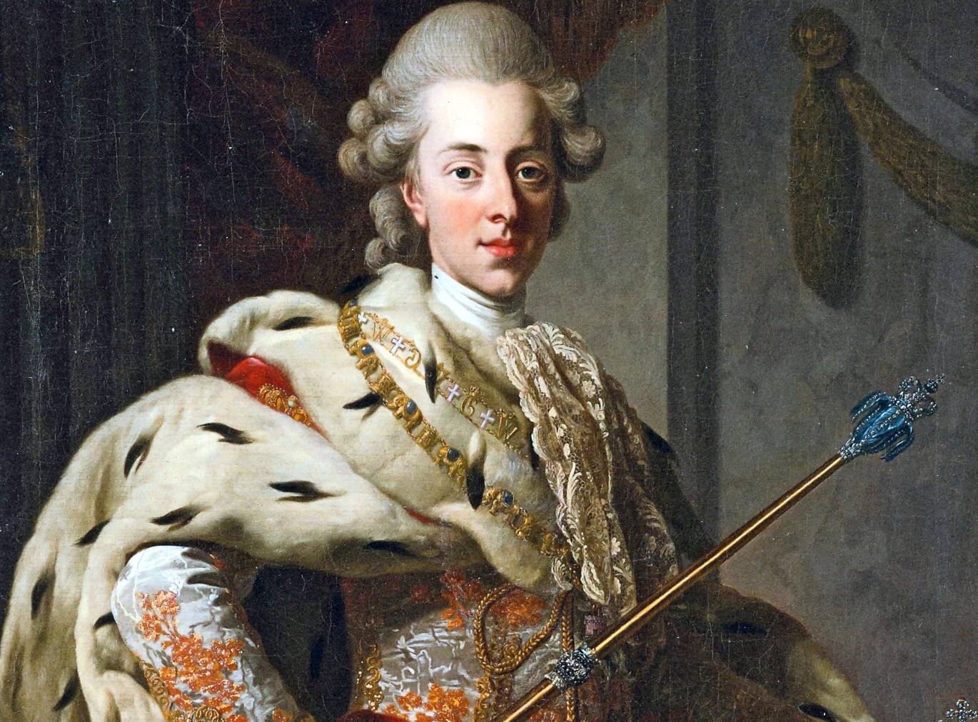 Portrait of King Christian VII of Denmark, half-length, in coronation robes