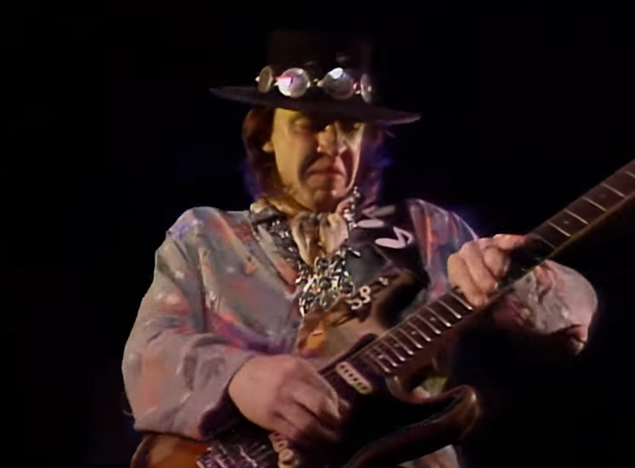Screenshot of Stevie Ray Vaughan from - Live at the El Mocambo: Stevie Ray Vaughan and Double Trouble (1991)