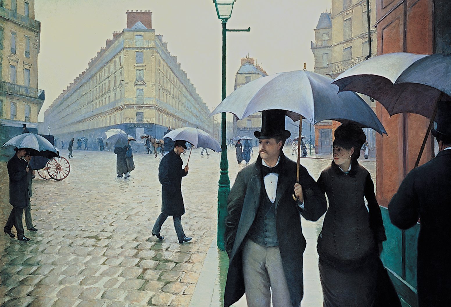 Rainy day in Paris, at the intersection of rue de Turin