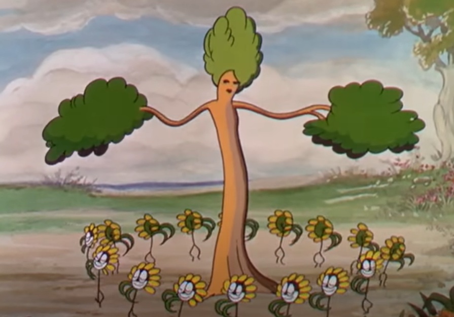 A visually captivating still taken from a pivotal moment in the animated film Flowers and Trees (1932)