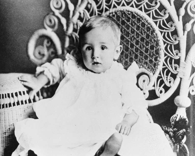Grayscale Portrait Photo of Portrait Of Walt Disney As Infant, c. 1902.