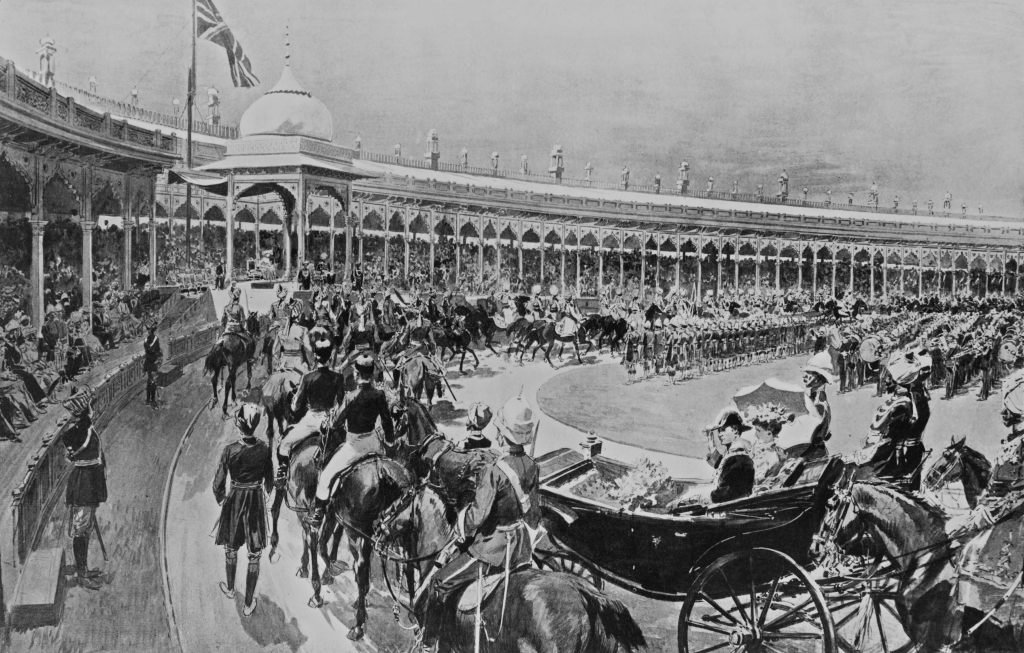 A Drawing Of Viceroy And Vicereine At Durbar