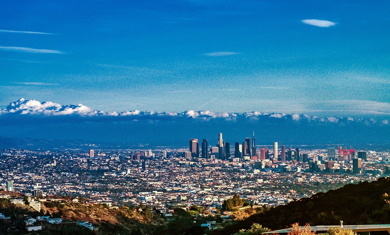 A view of Los Angeles from Beverly Hills, where Wilson took residence