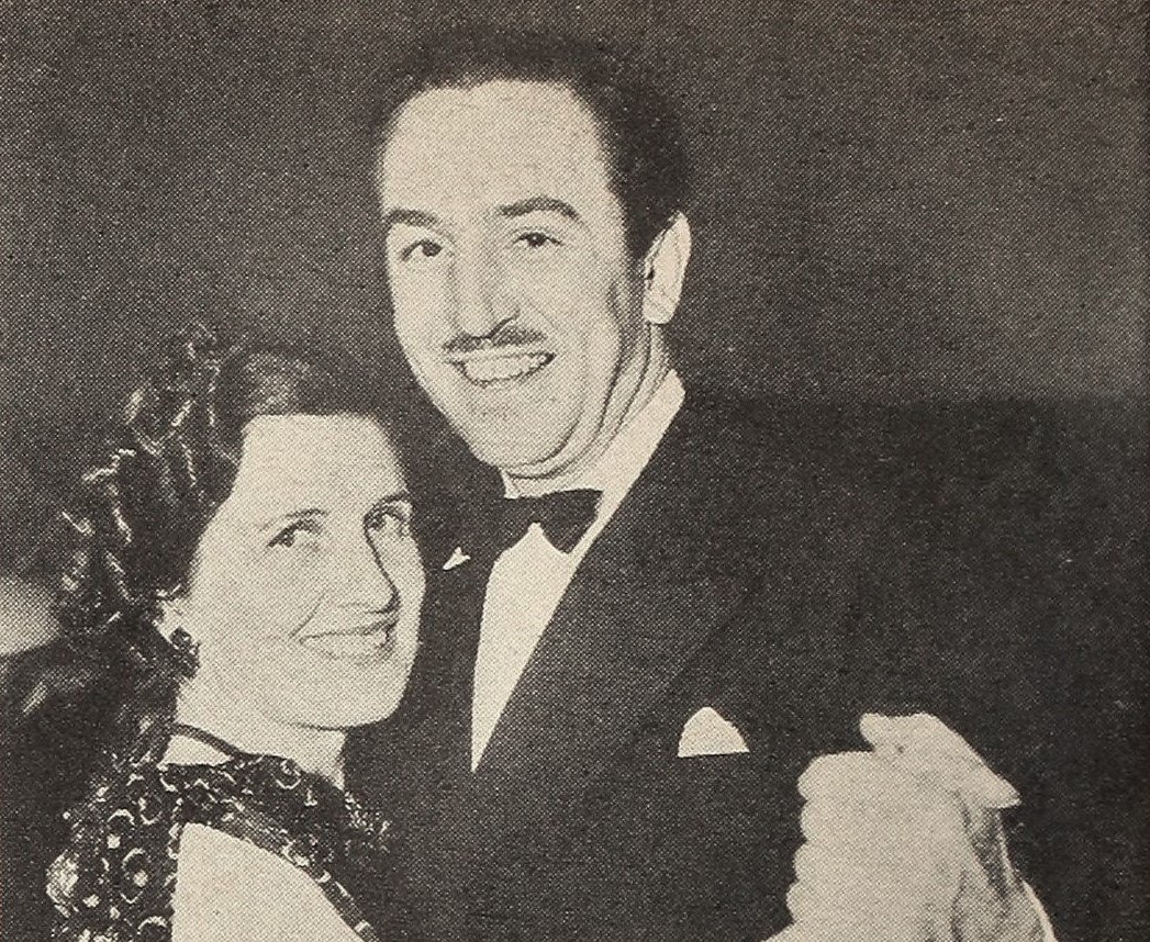 Grayscale Photo of Lillian and Walt Disney dancing