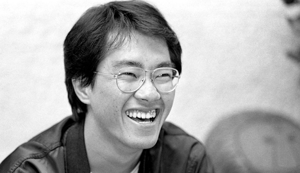 Grayscale Portrait Photo of Akira Toriyama The creator of Dragon Ball