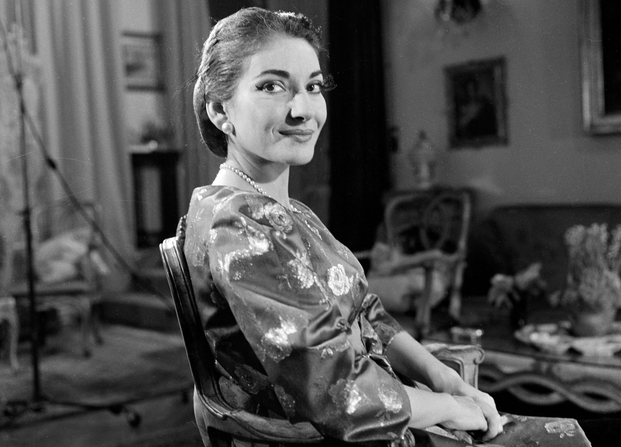 Photo of Maria Callas from the television talk show Small World