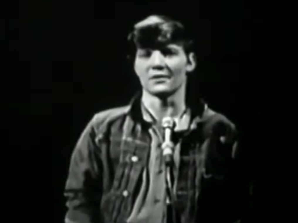 Grayscale Portrait Screenshot of English singer Tommy Quickly