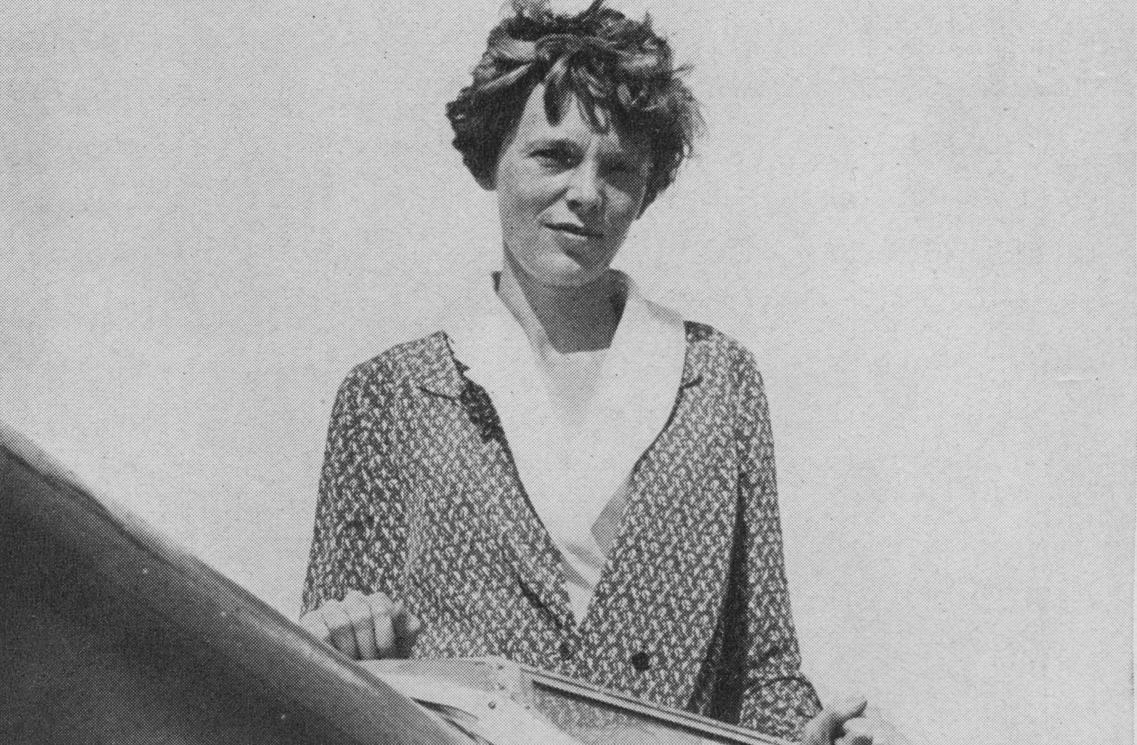 Amelia Earhart in the cockpit of her Lockheed-Vega
