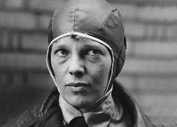 Photo of Amelia Earhart just prior to her transatlantic crossing