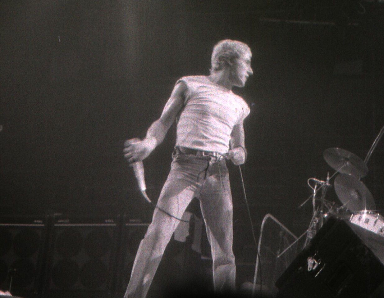 Grayscale Portrait Photo of English singer, musician and actor Roger Daltrey