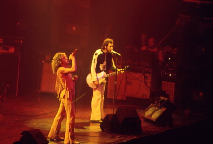 Portrait Photo of English musicians Roger Daltrey and Pete Townshend