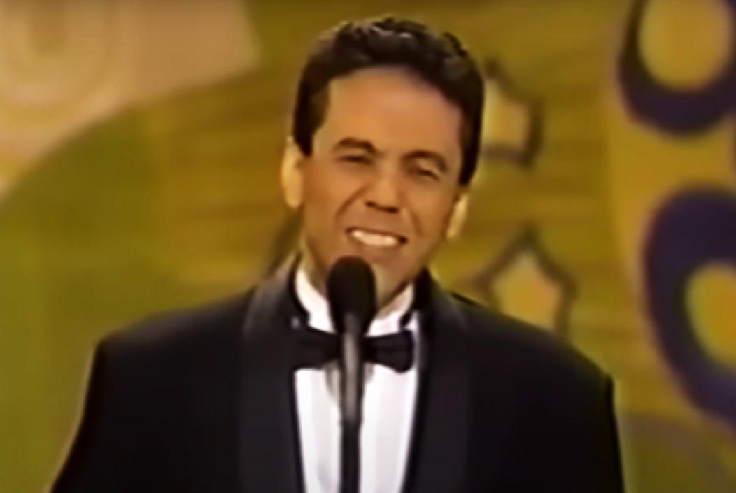 Screenshot of the video Gilbert Gottfried presenting at the 1991 Emmys.