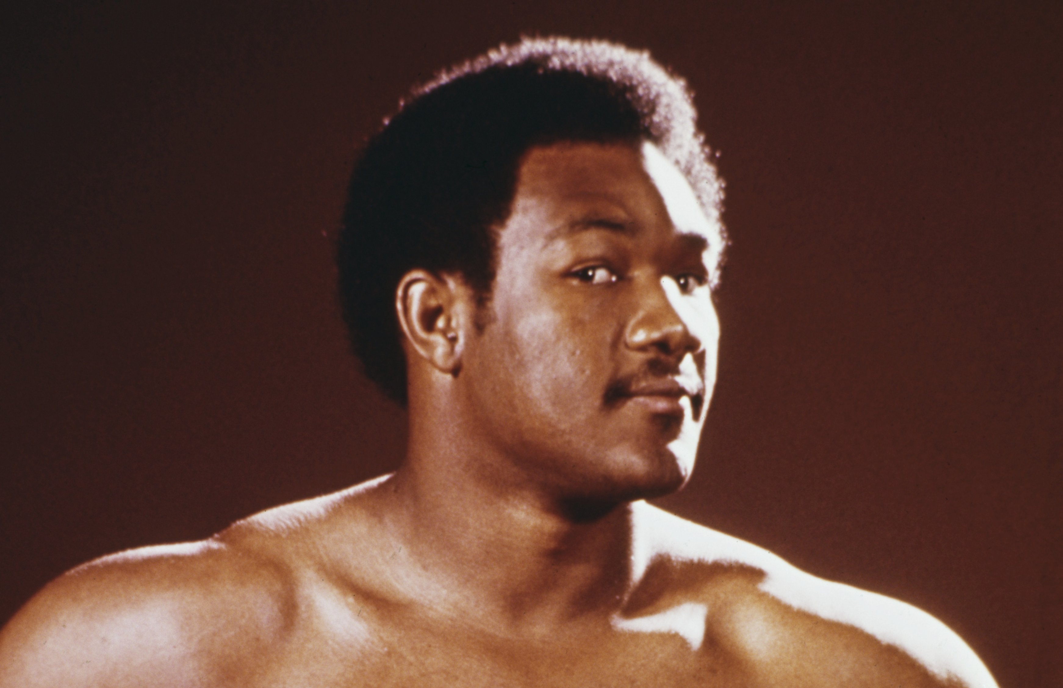 Heavyweight boxing champion George Foreman during a training session