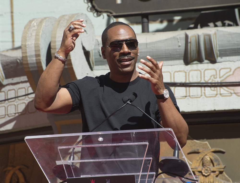 Eddie Murphy at the hand & footprint ceremony honoring Dreamworks co-founder Jeffrey Katzenberg