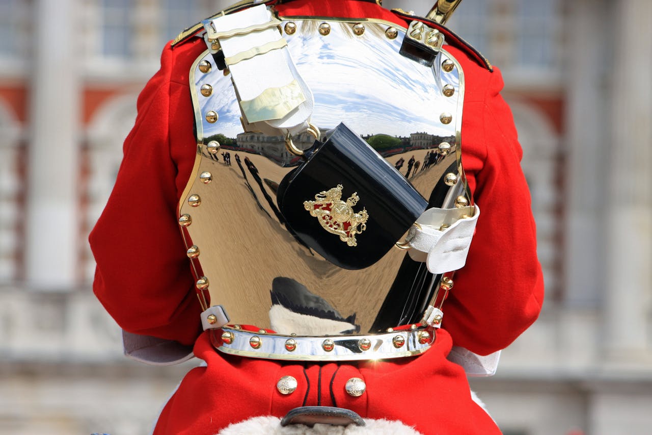 British Royal Guard Wearing Silver Vest