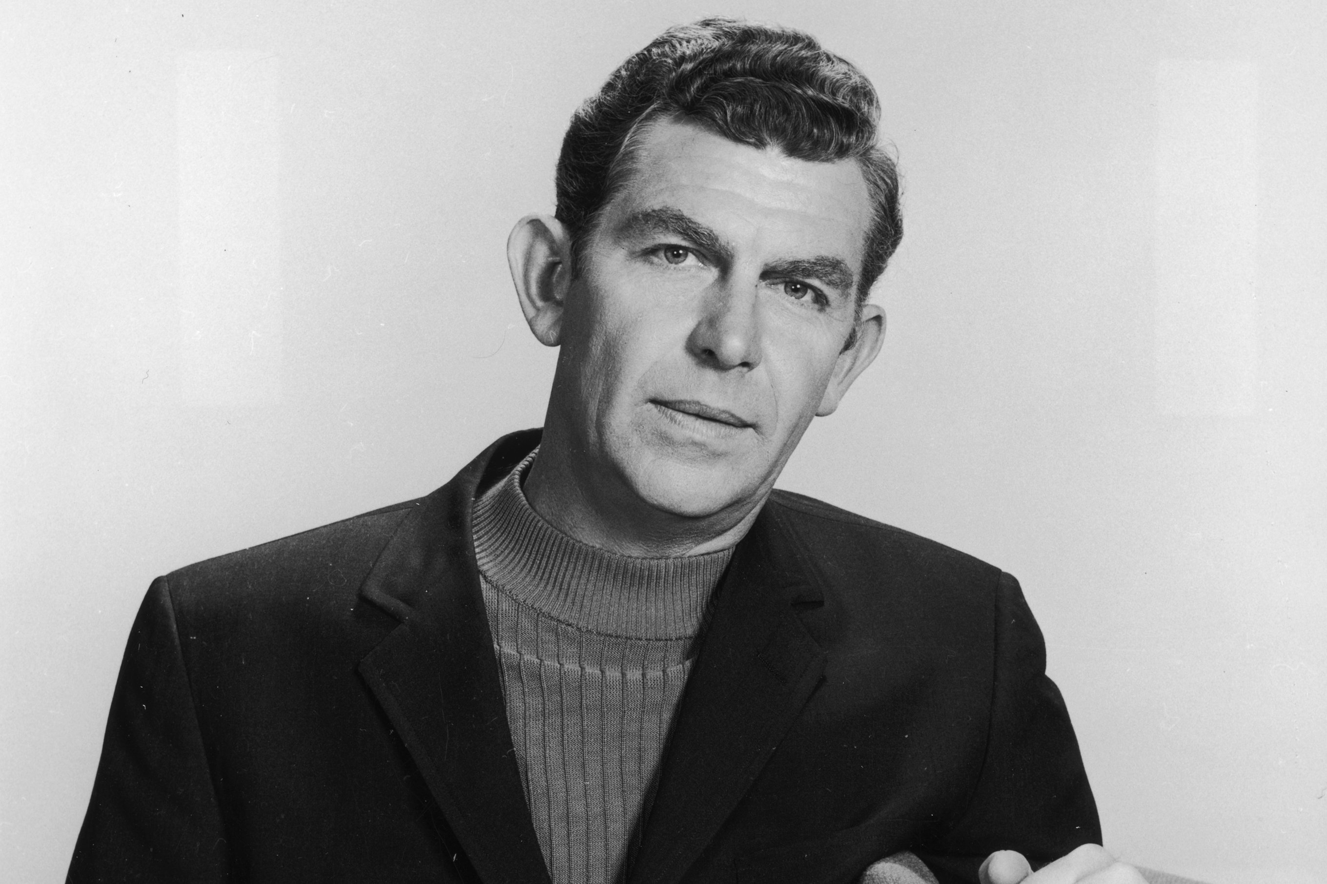 Portrait of American actor Andy Griffith, wearing a blazer