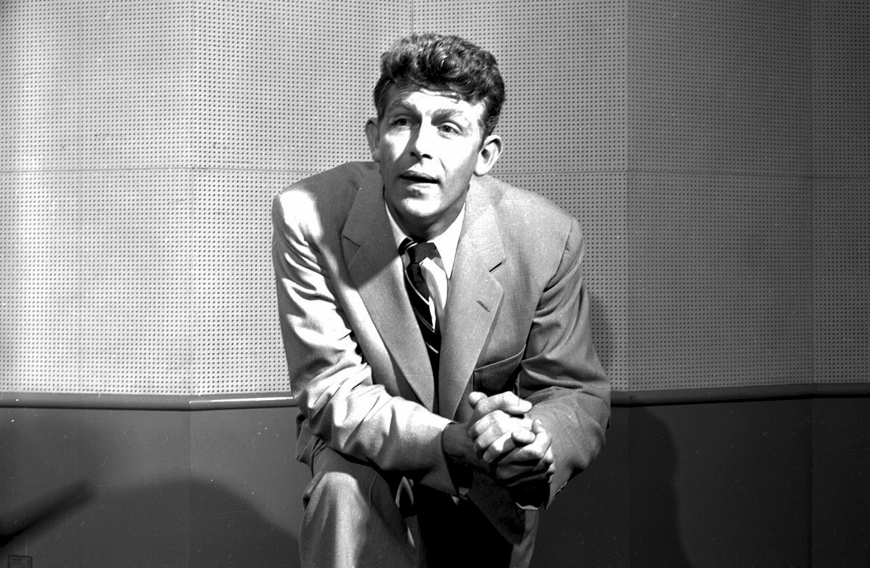 Andy Griffith in a suit at the Promo Tour 1950S