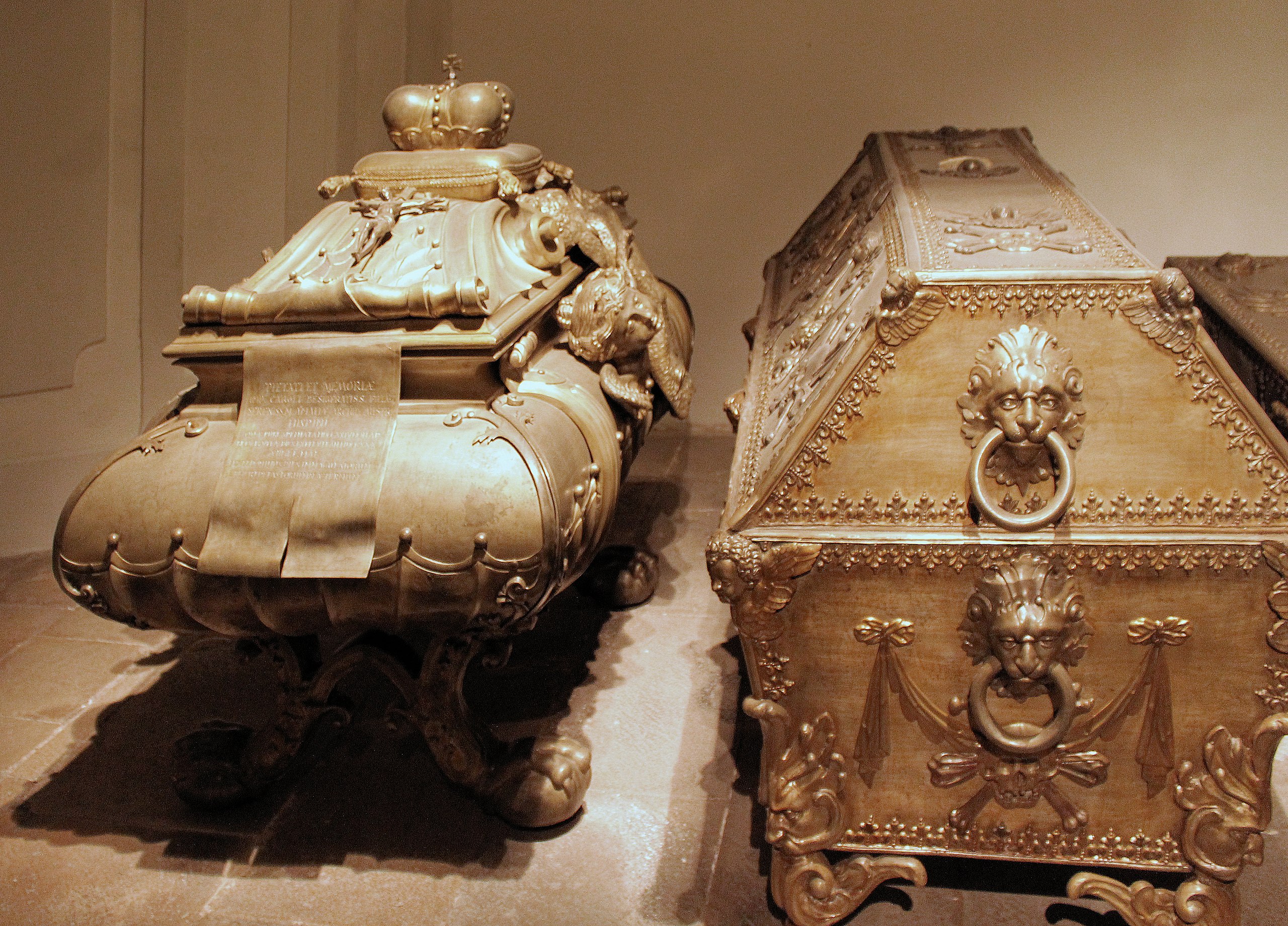 sarcophagus of Maria Amalia (1724–1730) and of Empress Maria Anna (1606–1646)