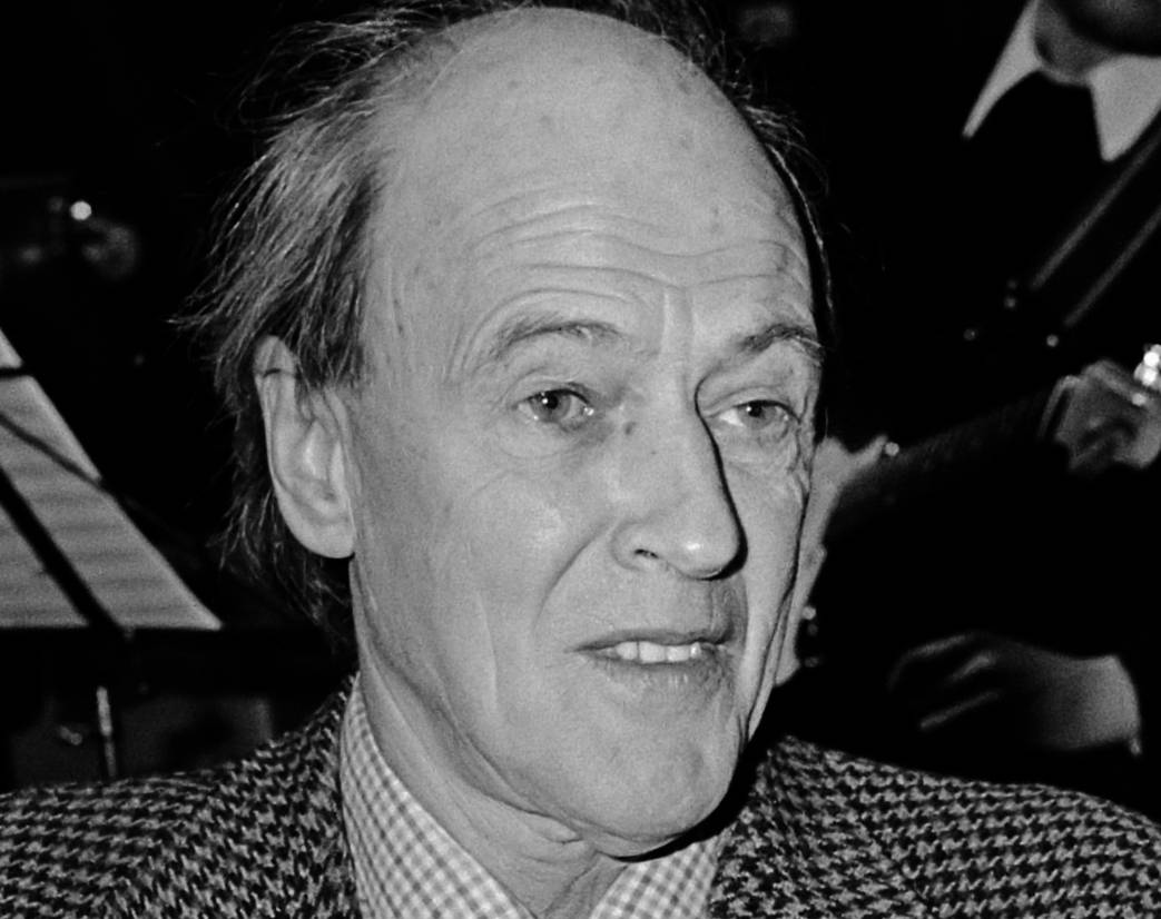 Roald Dahl in plaid jacket