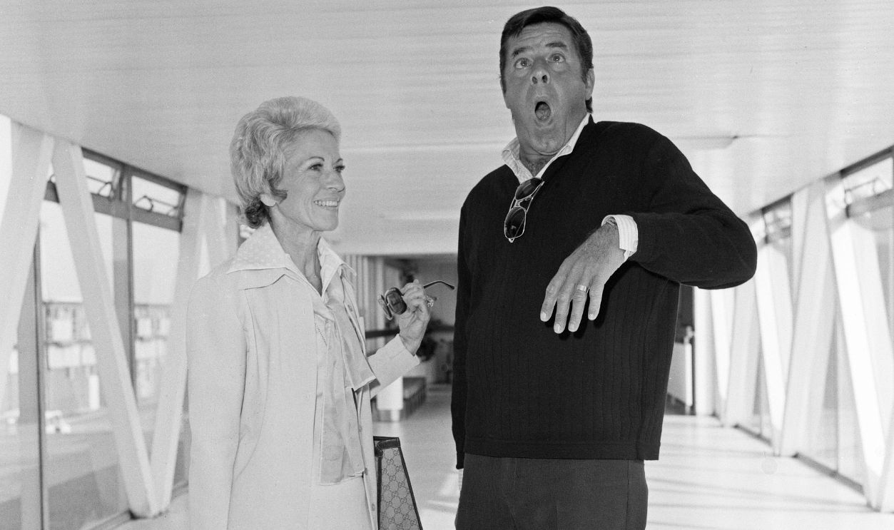 Gettyimages - 888806186, Jerry Lewis Jerry Lewis arrived at Heathrow Airport today from New York with his wife Patti. They are here for about a month for cabaret appearances in London, 2nd July 1975.