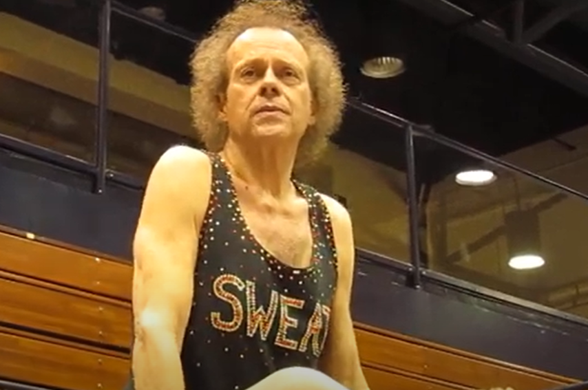 Screenshot of the video Richard Simmons' Motivational Speech