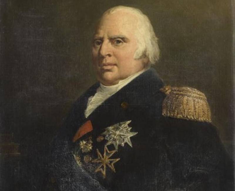 Louis XVIII of France in blue outfit