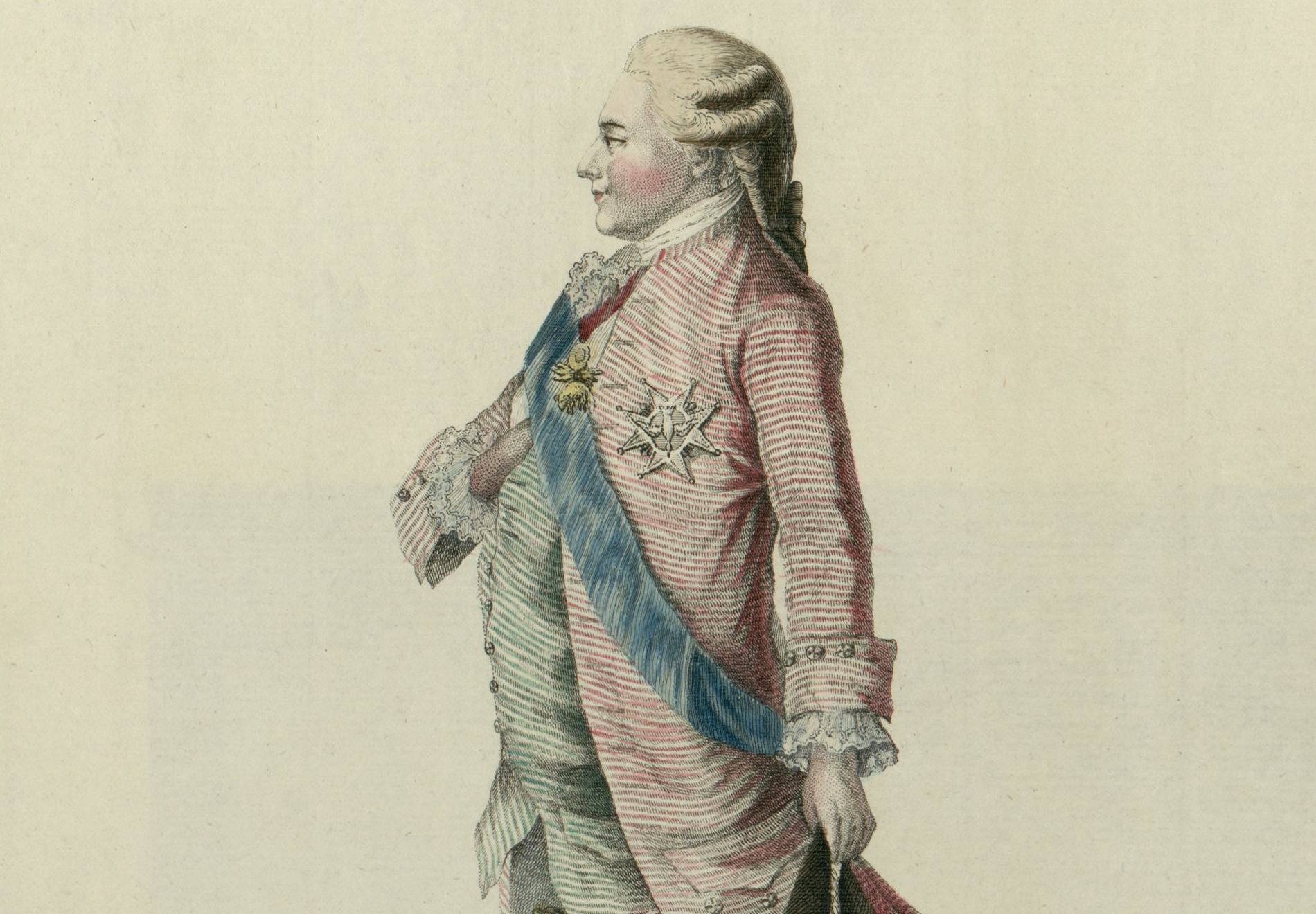 Portrait of Louis XVIII in light colored outfit