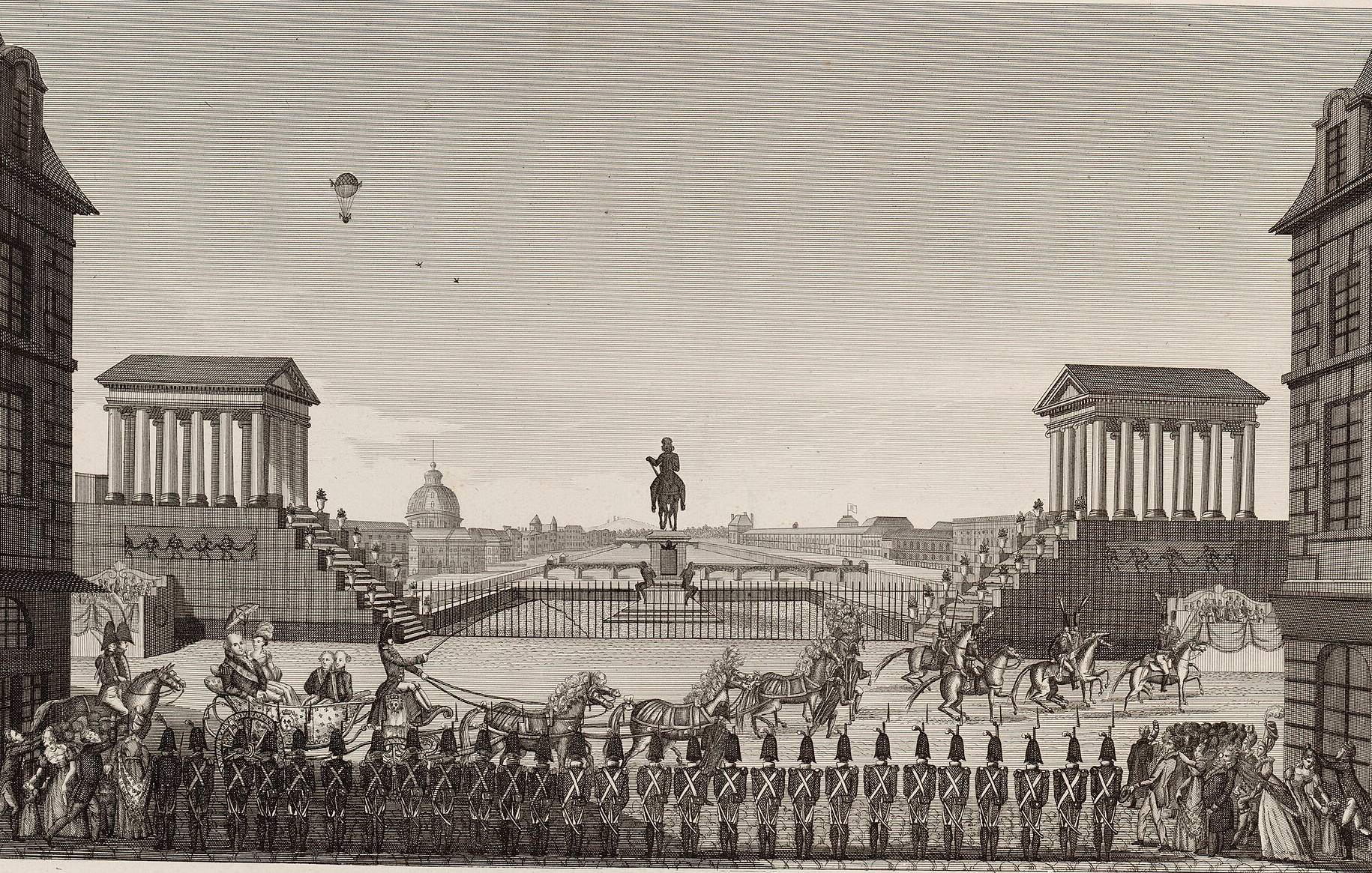 View of the passage of the procession of His Majesty Louis XVIII