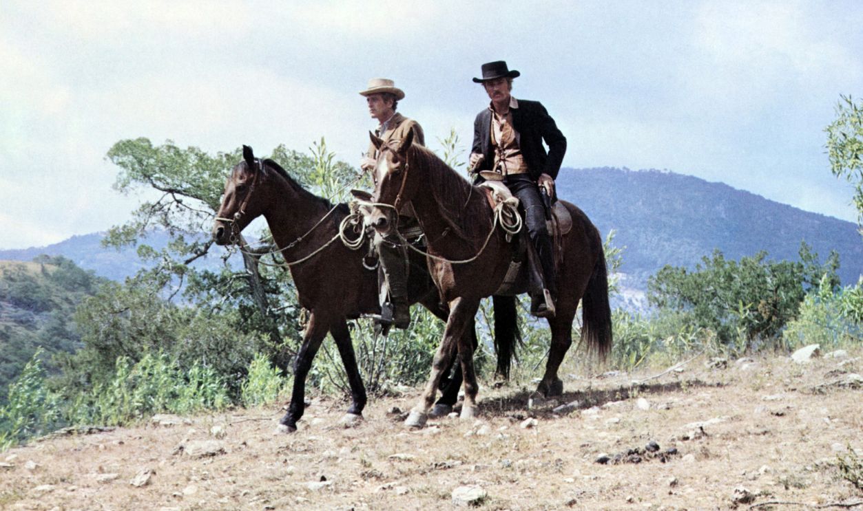 Butch Cassidy and the Sundance Kid Actors Paul Newman (1925 - 2008, left) as Butch Cassidy and Robert Redford (right) as The Sundance Kid in a still from the film 'Butch Cassidy and the Sundance Kid', 1969. 
