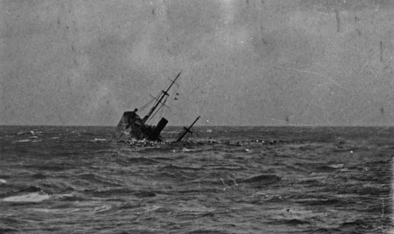 Norwegian ship The SS Burgos sinking off the East Coast of England Norwegian Cargo Steamer The SS Burgos, 3,220 tons, pictured sinking off the East Coast of England.