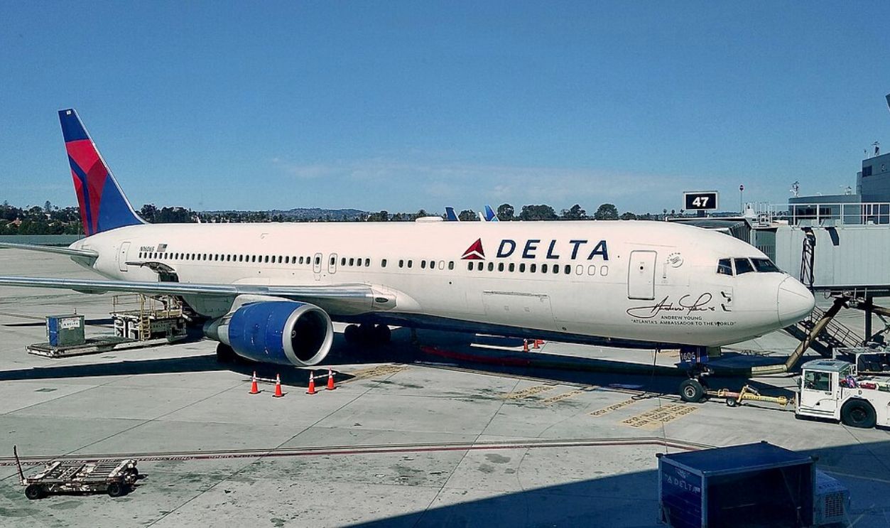 Delta Airlines Airbus at an Airport
