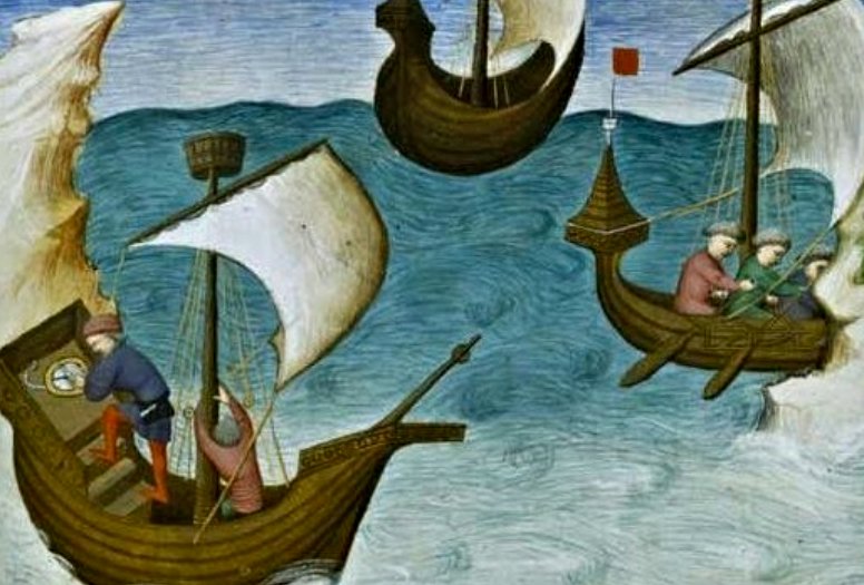 Medieval Ship And Compass (Mandeville)