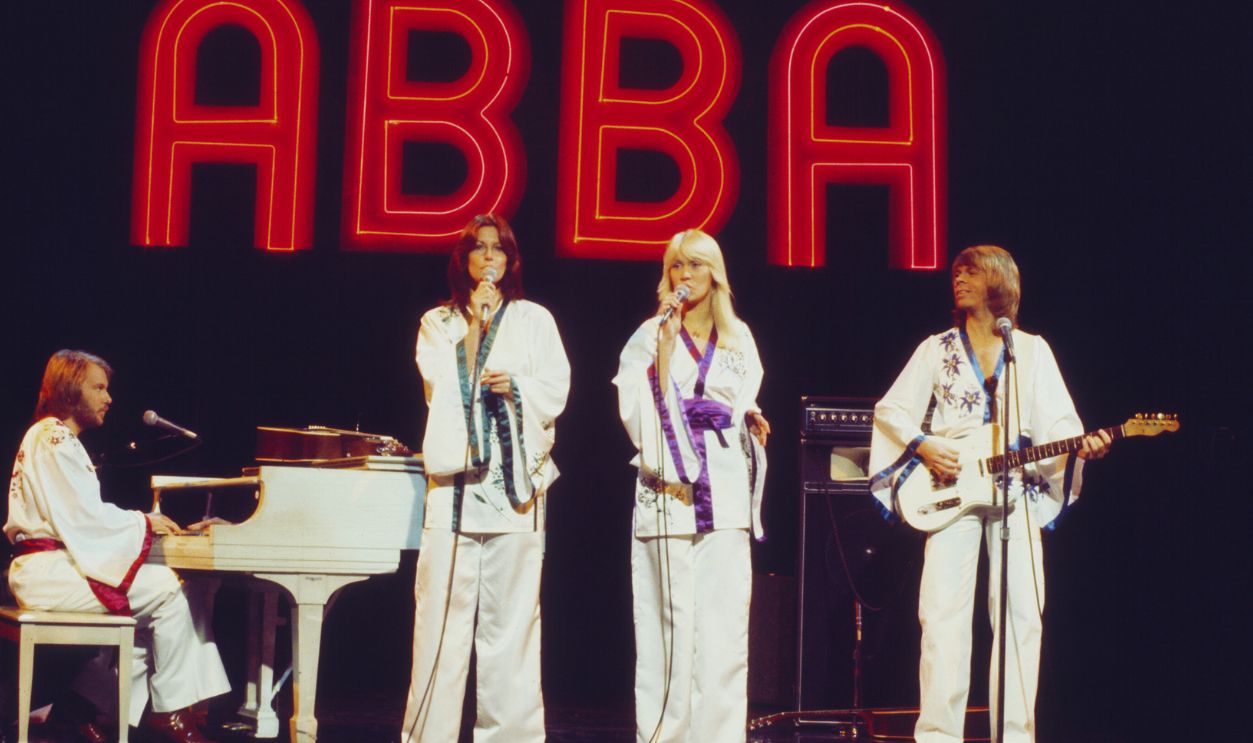 Music File Photos - The 1970s - by Chris Walter Abba 1977 on Midnight Special at the Music File Photos 1970's in Burbank, California