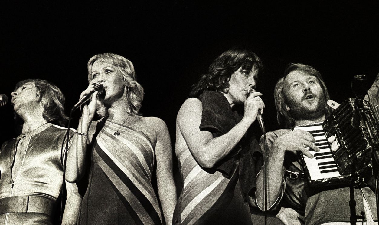 Abba Perform In Rotterdam Abba, (L-R) Bjorn Ulvaeus, Agnetha Faltskog, Anni-Frid Lyngstad, Benny Andersson, perform on stage at Ahoy, Rotterdam, Netherlands, 24th October 1979.