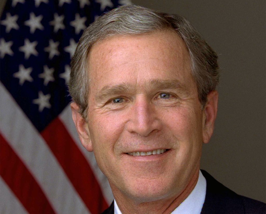 Official photograph portrait of U.S. President George W. Bush.
