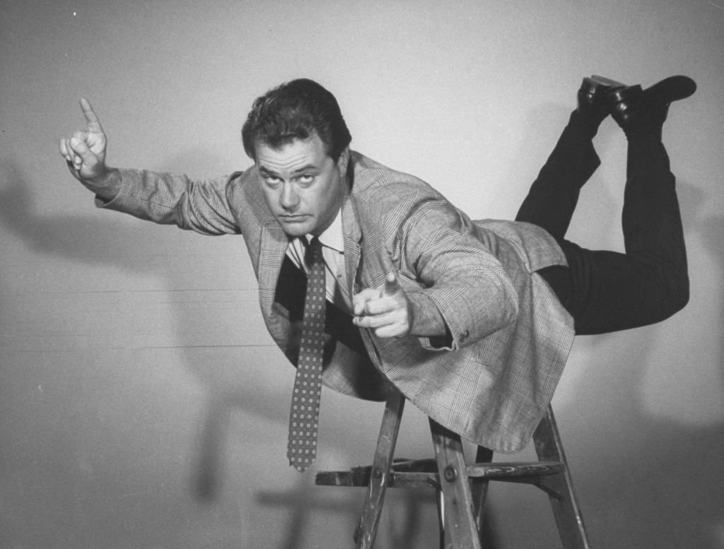 Actor Larry Hagman rehearsing for new TV series I Dream of Jeannie