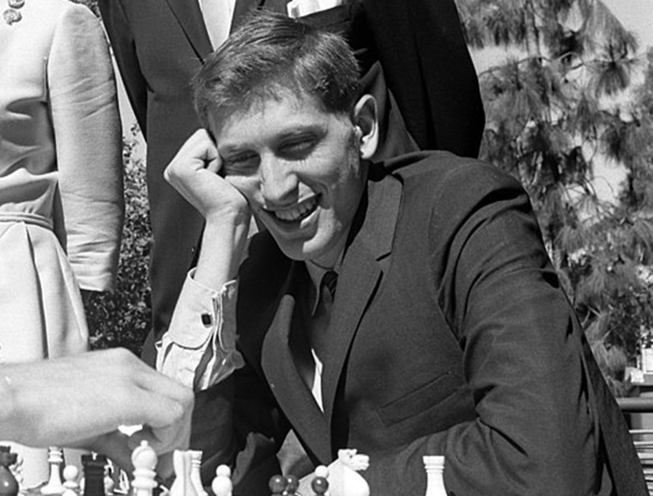 Bobby Fischer smiling - 1966