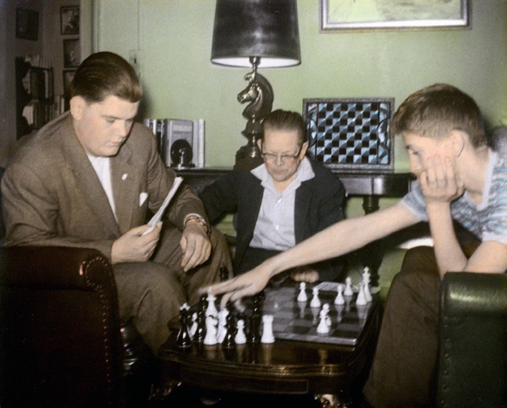 Jack Collins with Bill Lombardy and Bobby Fischer.