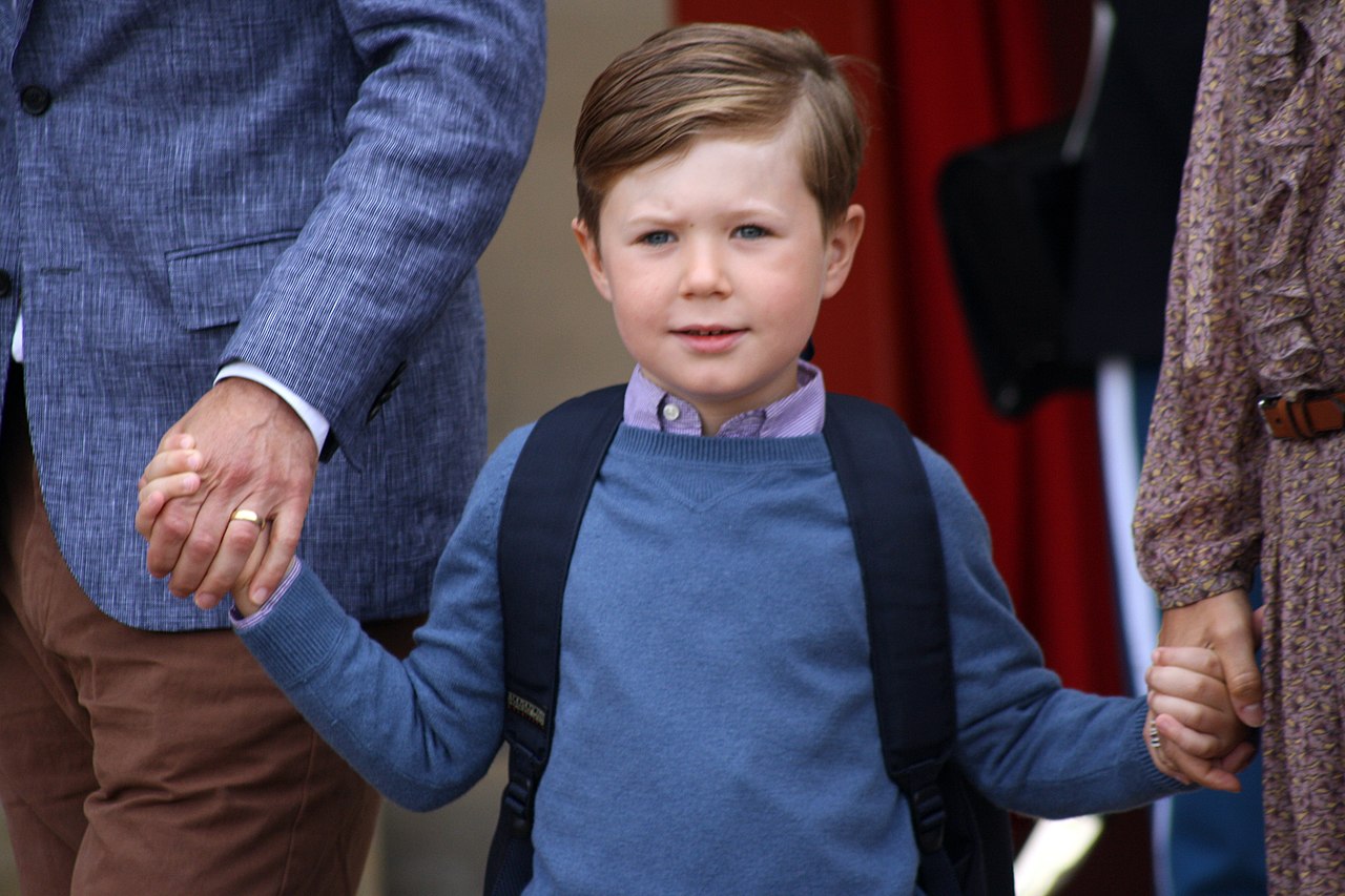 Prince Christian Of Denmark On His First Day Of School